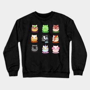 Set of kawaii funny cats real breeds and fantasy cat Crewneck Sweatshirt